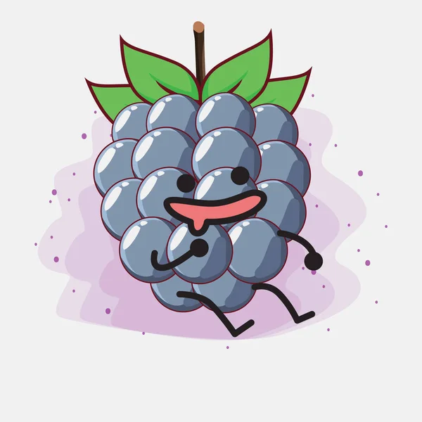 Ilustrace Roztomilého Ovocného Charakteru Dewberry — Stockový vektor