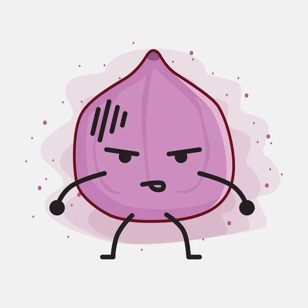 Une Illustration Personnage Mascotte Figue Fruit Mignon — Image vectorielle