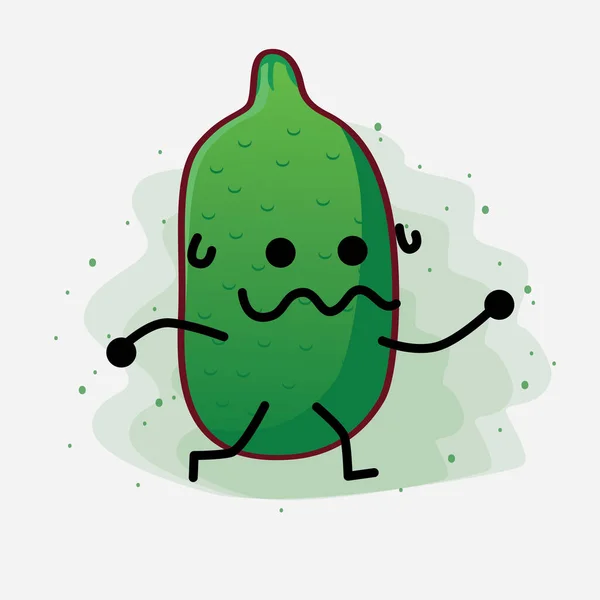Une Illustration Caractère Mascotte Finger Lime Fruit — Image vectorielle