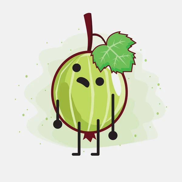 Illustrazione Carino Gooseberry Frutta Mascotte Personaggio — Vettoriale Stock