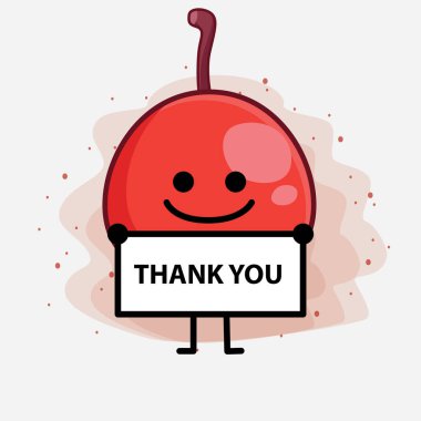 Hackberry Meyve Karakterinin Güzel Yüzlü Vektör İllüstrasyonu, İzole Arkaplanda Basit El ve Bacak Çizgisi Sanatı. Düz çizgi film karalama tarzı.