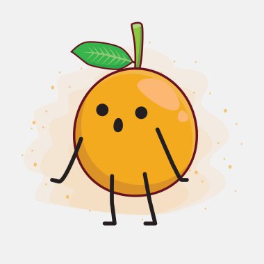 Afrika Mangosteen Karakteri 'nin güzel yüzü, basit el ve bacak çizgisi çizimleri izole edilmiş arka planda. Düz çizgi film karalama tarzı.