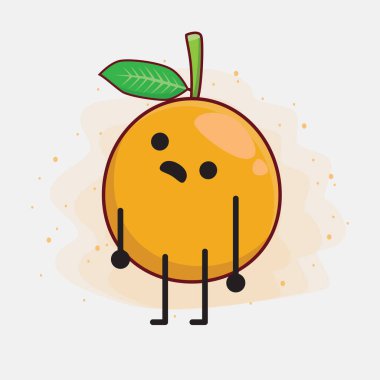 Afrika Mangosteen Karakteri 'nin güzel yüzü, basit el ve bacak çizgisi çizimleri izole edilmiş arka planda. Düz çizgi film karalama tarzı.