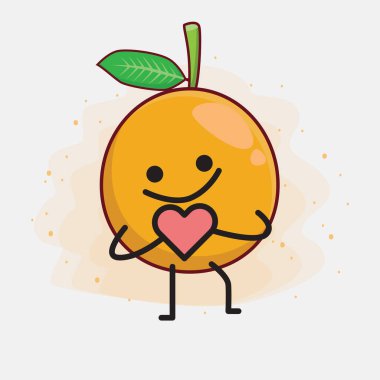 Afrika Mangosteen Karakteri 'nin güzel yüzü, basit el ve bacak çizgisi çizimleri izole edilmiş arka planda. Düz çizgi film karalama tarzı.