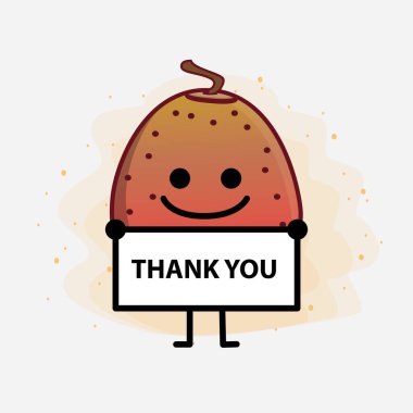 Hindistan İncir Karakteri 'nin güzel yüzlü, basit elli ve bacak çizgisi resimli versiyonu izole arka planda. Düz çizgi film karalama tarzı.