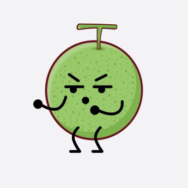 Karpuz Meyvesi Karakteri 'nin Vektör İllüstrasyonu. Hoş bir yüzü, basit elleri ve izole bir arka planda bacak çizgisi sanatı. Düz çizgi film karalama tarzı.