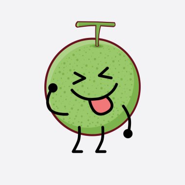 Karpuz Meyvesi Karakteri 'nin Vektör İllüstrasyonu. Hoş bir yüzü, basit elleri ve izole bir arka planda bacak çizgisi sanatı. Düz çizgi film karalama tarzı.