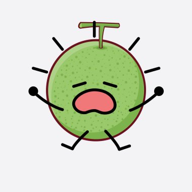 Karpuz Meyvesi Karakteri 'nin Vektör İllüstrasyonu. Hoş bir yüzü, basit elleri ve izole bir arka planda bacak çizgisi sanatı. Düz çizgi film karalama tarzı.