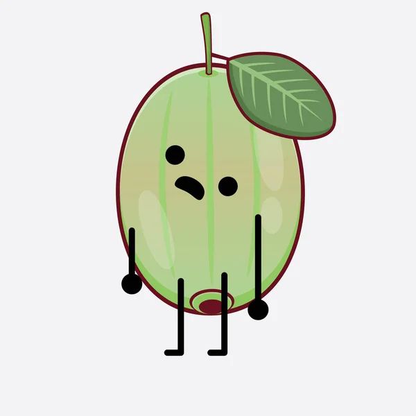 Vector Illustration Ogeechee Lime Character Mit Niedlichem Gesicht Einfachen Händen — Stockvektor