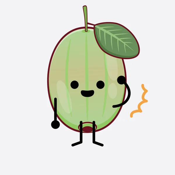 캐릭터의 Vector Illustration Ogeechee Lime Character 귀여운 예술등외진 스타일 — 스톡 벡터