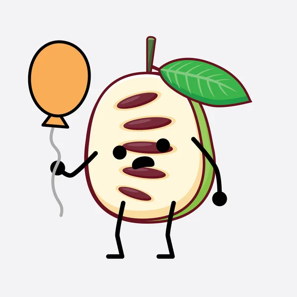 Illustration Vectorielle Personnage Fruit Patte Scie Avec Visage Mignon Les — Image vectorielle