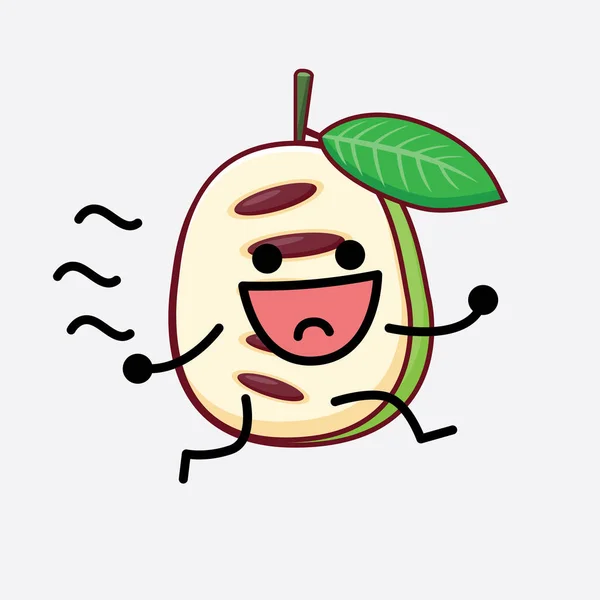 Vector Illustration Pawpaw Fruit Character Cute Face Simple Hands Leg - Stok Vektor