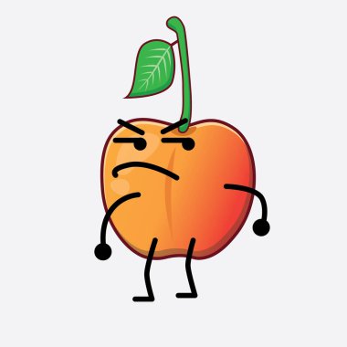 Soylu Ann Cherry Karakteri 'nin güzel yüzlü, basit elli ve bacak çizgili tasviri izole edilmiş arka planda. Düz çizgi film karalama tarzı.