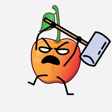 Soylu Ann Cherry Karakteri 'nin güzel yüzlü, basit elli ve bacak çizgili tasviri izole edilmiş arka planda. Düz çizgi film karalama tarzı.