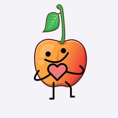 Soylu Ann Cherry Karakteri 'nin güzel yüzlü, basit elli ve bacak çizgili tasviri izole edilmiş arka planda. Düz çizgi film karalama tarzı.