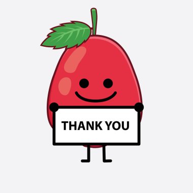 Tatlı yüzlü, basit elli ve bacak çizgili Rose Hip Fruit karakterinin izole edilmiş hali. Düz çizgi film karalama tarzı.