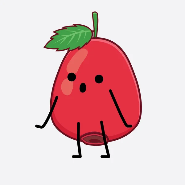 Vector Illustratie Van Rose Hip Fruit Karakter Met Schattig Gezicht — Stockvector