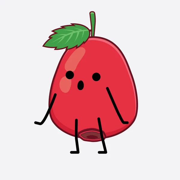 Ilustração Vetorial Rose Hip Fruit Character Com Rosto Bonito Mãos — Vetor de Stock