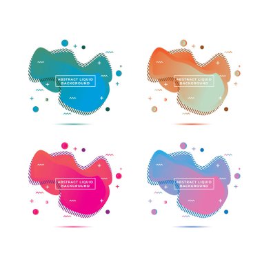 Modern soyut gradyan sıvı arkaplan vektörü dört stilde ayarlandı