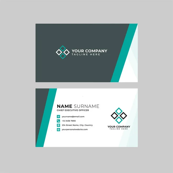 Professional two sided business card vector template with logo place holder, name, address, phone number, website and email