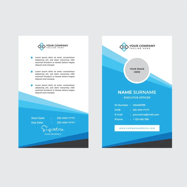 Premium Employee Card Photo Placeholder Name Position Company Profile Template — 스톡 벡터