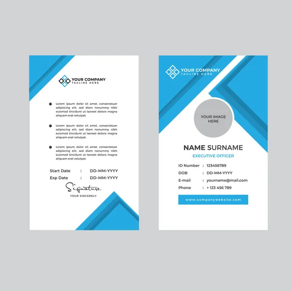 Premium Employee Card Photo Placeholder Name Position Company Profile Template — 스톡 벡터