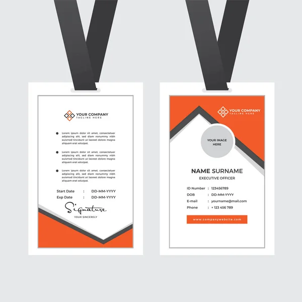 Premium Employee Card Met Photo Placeholder Naam Functie Bedrijfsprofiel Template — Stockvector