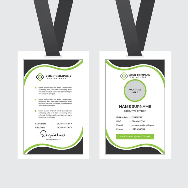 Premium Employee Card Met Photo Placeholder Naam Functie Bedrijfsprofiel Template — Stockvector