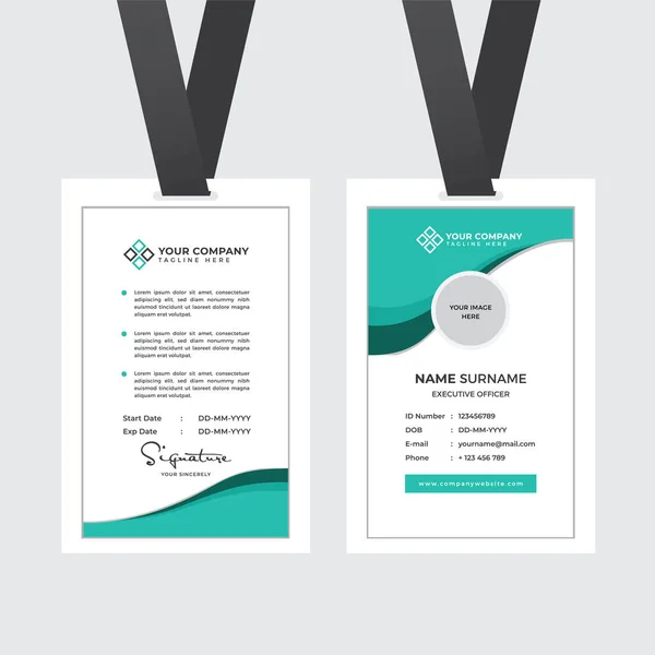Premium Employee Card Photo Placeholder Name Position Company Profile Template — 스톡 벡터
