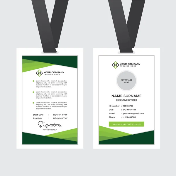 Premium Employee Card Met Photo Placeholder Naam Functie Bedrijfsprofiel Template — Stockvector