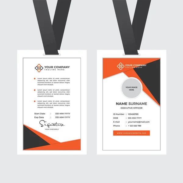 Premium Employee Card Met Photo Placeholder Naam Functie Bedrijfsprofiel Template — Stockvector