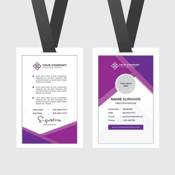 Premium Employee Card Met Photo Placeholder Naam Functie Bedrijfsprofiel Template — Stockvector