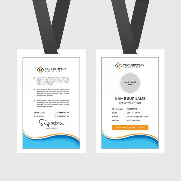 Premium Employee Card Met Photo Placeholder Naam Functie Bedrijfsprofiel Template — Stockvector