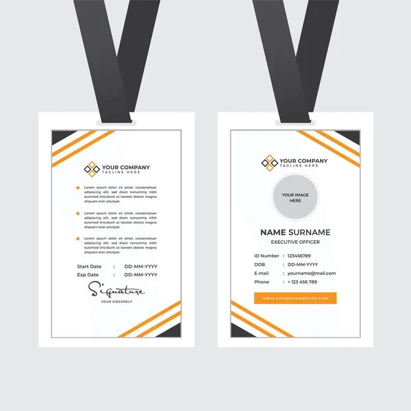 Premium Employee Card Met Photo Placeholder Naam Functie Bedrijfsprofiel Template — Stockvector