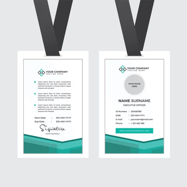 Premium Employee Card Met Photo Placeholder Naam Functie Bedrijfsprofiel Template — Stockvector