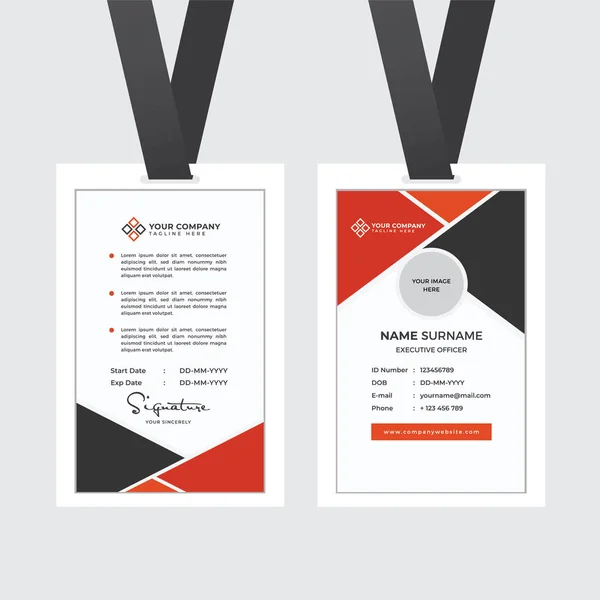 Premium Employee Card Met Photo Placeholder Naam Functie Bedrijfsprofiel Template — Stockvector