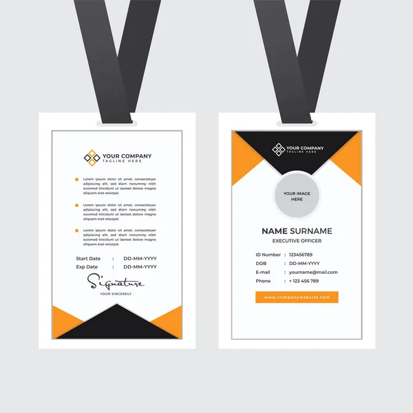 Premium Employee Card Met Photo Placeholder Naam Functie Bedrijfsprofiel Template — Stockvector