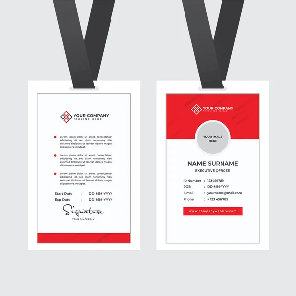 Premium Employee Card Photo Placeholder Name Position Company Profile Template — 스톡 벡터