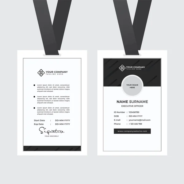 Premium Employee Card Met Photo Placeholder Naam Functie Bedrijfsprofiel Template — Stockvector