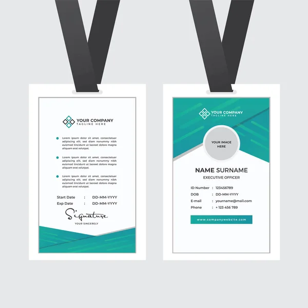 Premium Employee Card Met Photo Placeholder Naam Functie Bedrijfsprofiel Template — Stockvector