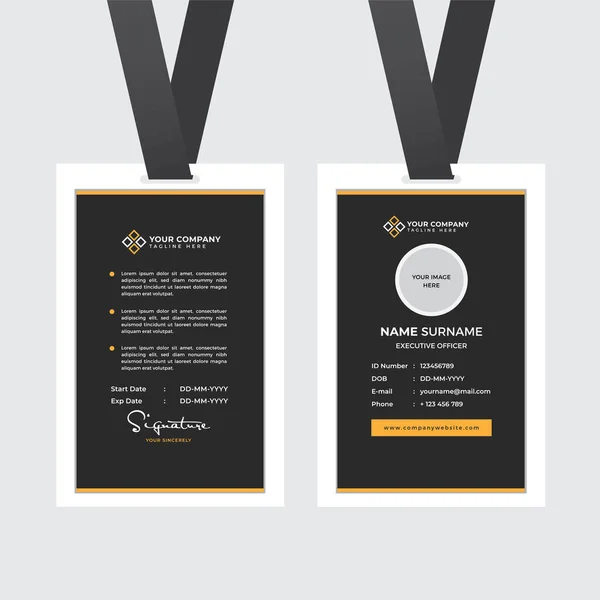 Premium Employee Card Met Photo Placeholder Naam Functie Bedrijfsprofiel Template — Stockvector