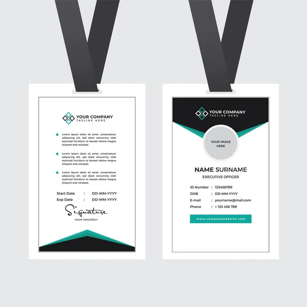 Premium Employee Card Met Photo Placeholder Naam Functie Bedrijfsprofiel Template — Stockvector