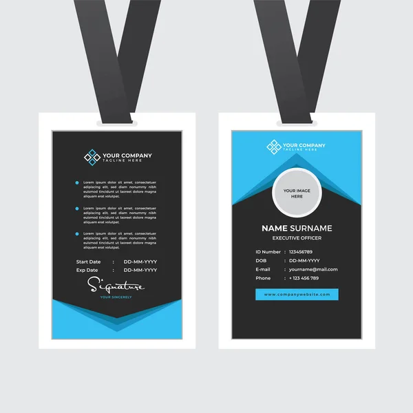 Premium Employee Card Met Photo Placeholder Naam Functie Bedrijfsprofiel Template — Stockvector