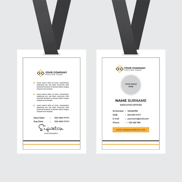 Premium Employee Card Photo Placeholder Name Position Company Profile Template — 스톡 벡터