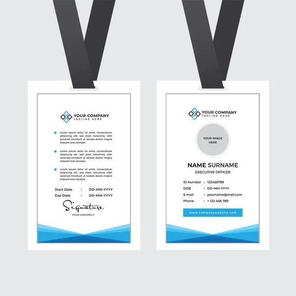 Premium Κάρτα Ταυτότητας Εργαζομένου Photo Placeholder Όνομα Θέση Και Εταιρικό — Διανυσματικό Αρχείο