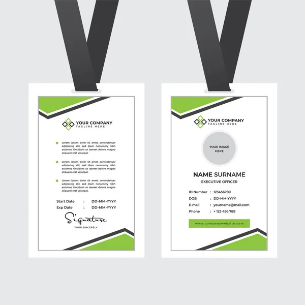 Premium Employee Card Met Photo Placeholder Naam Functie Bedrijfsprofiel Template — Stockvector