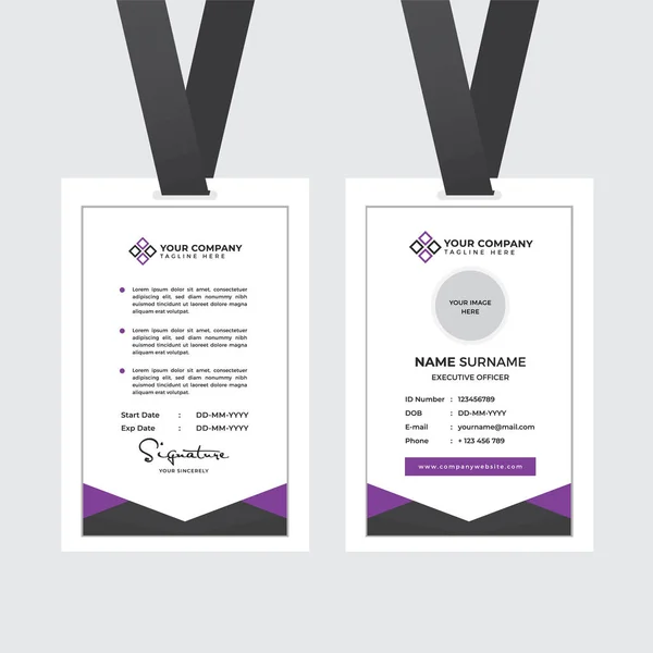 Premium Employee Card Met Photo Placeholder Naam Functie Bedrijfsprofiel Template — Stockvector