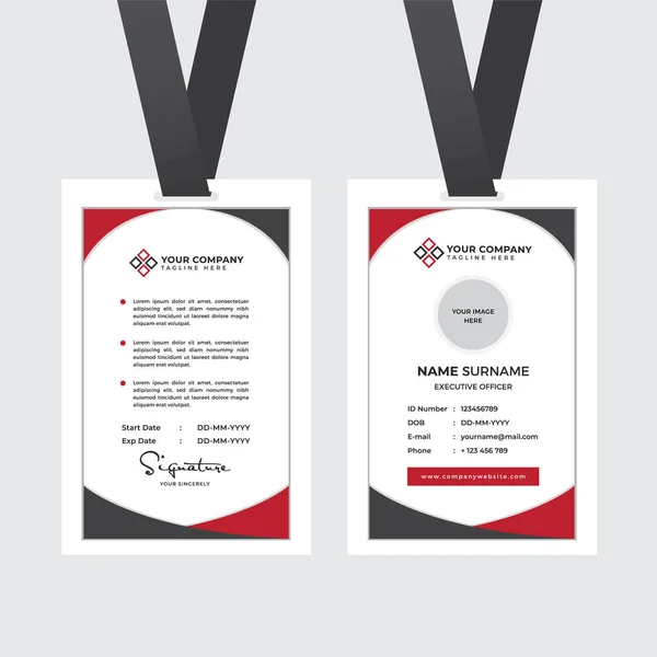 Premium Employee Card Met Photo Placeholder Naam Functie Bedrijfsprofiel Template — Stockvector