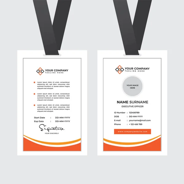 Premium Employee Card Met Photo Placeholder Naam Functie Bedrijfsprofiel Template — Stockvector