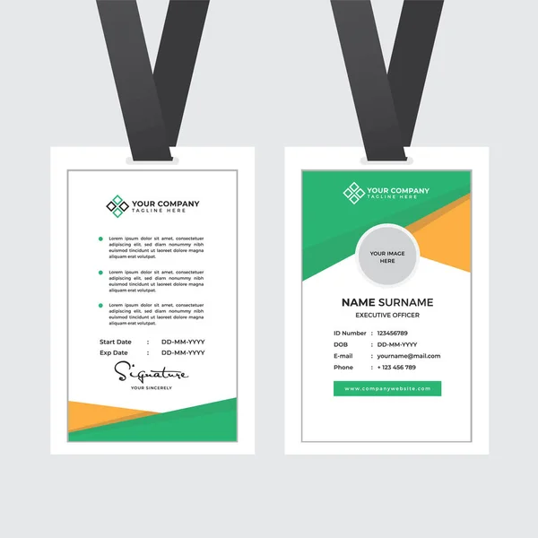 Premium Employee Card Met Photo Placeholder Naam Functie Bedrijfsprofiel Template — Stockvector